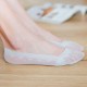 Womens Breathable Deodorization No Show Non-Skid Lace Boat Socks Floral Low Cut Liner Sock