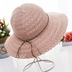 Women's Breathable Mesh Bucket Hat Casual Sunshade Straw Hats