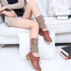 Women's Button Knitting Boot cuff Crochet Toppers Socks Leg Warmers For Boot Socks