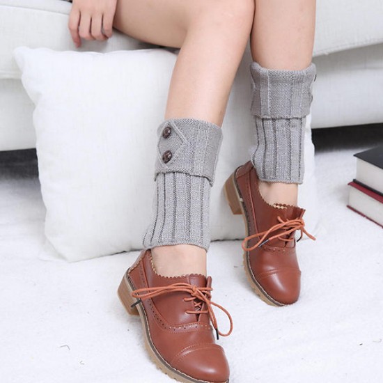 Women's Button Knitting Boot cuff Crochet Toppers Socks Leg Warmers For Boot Socks