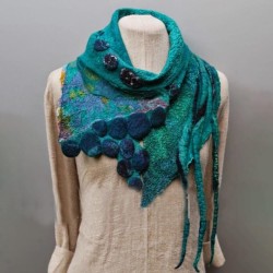 Women's Casual Color Fringed Knit Scarf And Shawl