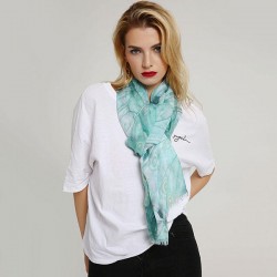 Women's Chiness Watercolor Printting Scarf Lightweight Breathable Linen Spring Summer Shawl