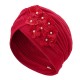 Womens Flower Slouch Skull Caps Stretchable Earmuffs Bonnet Hat with Paillette Turban