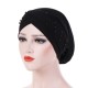 Womens Good Elastic Polyester Earmuffs Chemo Caps Cross Breathable Turban Hat