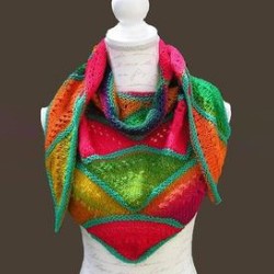 Women's Green Vintage Cotton Blend Scarf And Shawl