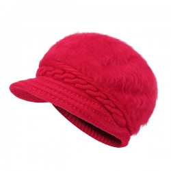 Womens Knitted Woolen Stripe Beanie Cap Elegant Ladies Hats Fashionable Comfortable Caps