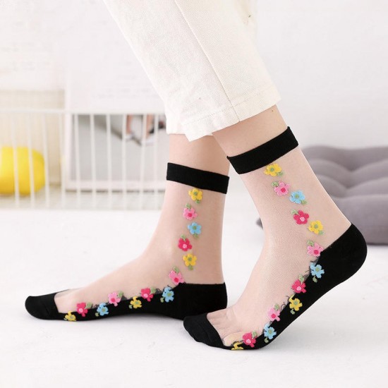 Women's Lace Antiskid  Sock Summer Thin Breathable Middle Tube Socks