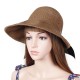 Women's Outdoor Breathable Sunshade Folding Empty Top Cap Travel Beach Knit Floppy Hat