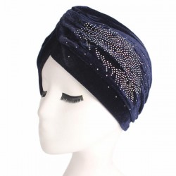 Womens Pleuche Skullies Beanies Thin Bonnet Cap Autumn Casual Diamond Beanies Hat Turban