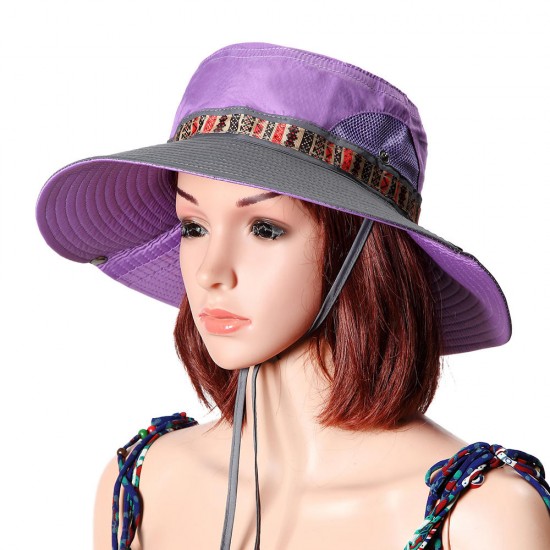 Womens Summer Breathable Fisherman Hat Outdoor Quick-dry Foldable Sunshade Bucket Hat