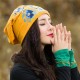 Womens Vintage Floral Embroidered Beanie Caps Fashion Outdoor Good Elastic Turban Hat