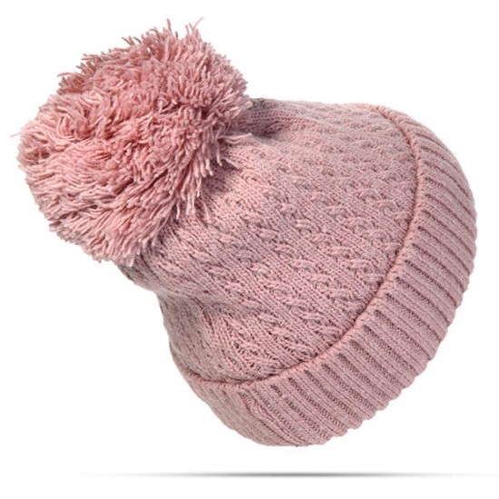 Womens Warm Beanie Cap Pom Pom Winter Hat Knitted Thick Outdoor Bonnet Hats