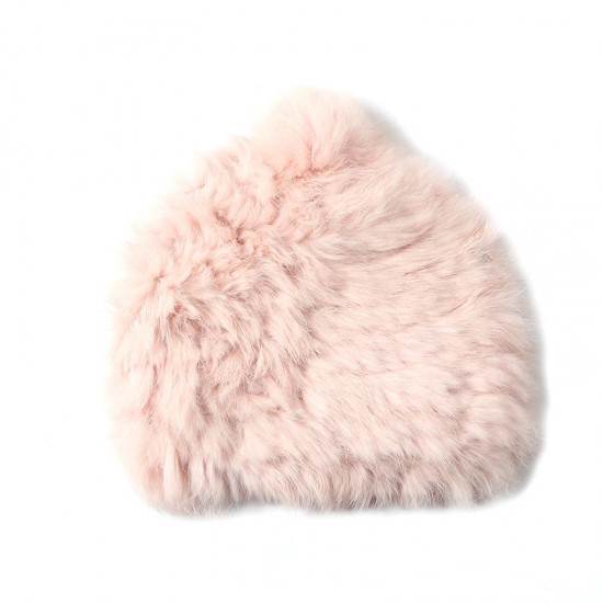 Womens Winter Warm Soft Rabbit Hair Blend Hat Beanie