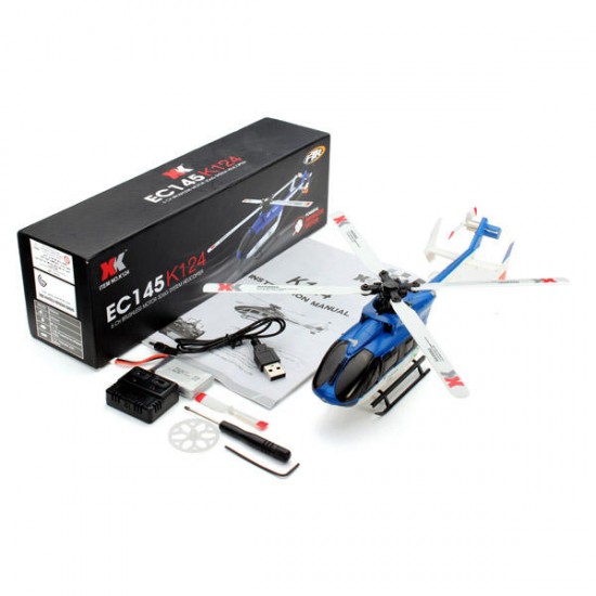 XK K124 6CH Brushless EC145 3D6G System RC Helicopter BNF
