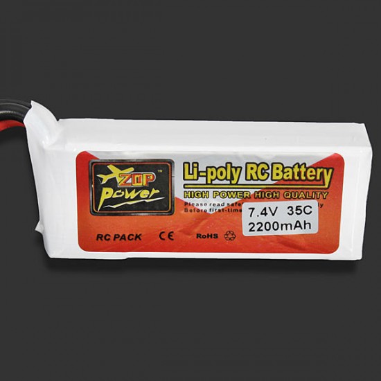 ZOP Power 7.4V 2200mAh 35C 2S Lipo Battery T Plug For RC Models