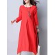 Casual Women Pure Color Long Sleeve Dress