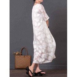 Casual Women Solid Color Dress Short Sleeve Oversize Maxi Dresses