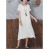 Casual Women Vintage Short Sleeve Pockets Dress