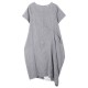 European Style Casual Printed Linen Dress For Women