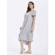 European Style Casual Printed Linen Dress For Women