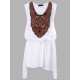 L-5XL Ethnic Style Women Embroidery Stitching High Low Mini Dress