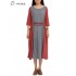 Loose Women Vintage Patchwork Color Pocket Dress