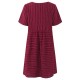 O-NEWE Casual Women Stripe Short Sleeve Dress