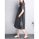 O-NEWE Casual Women Striped Pockets Asymmetrical Dress