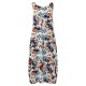 O-NEWE Chiness Style O-neck Sleeveless Floral Printed Dresses