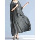 O-NEWE Loose Women Maxi Dress Half Sleeve Irregular Solid Dress