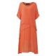 O-NEWE Loose Women Maxi Dress Half Sleeve Irregular Solid Dress