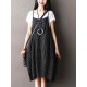 O-NEWE Plus Size Vintage Women Striped Printed Strap Sleeveless Dresses O-NEWE Plus Size Vintage Women Striped Printed Strap Sleeveless Dresses