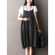 O-NEWE Plus Size Vintage Women Striped Printed Strap Sleeveless Dresses O-NEWE Plus Size Vintage Women Striped Printed Strap Sleeveless Dresses