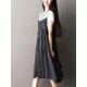 O-NEWE Plus Size Vintage Women Striped Printed Strap Sleeveless Dresses O-NEWE Plus Size Vintage Women Striped Printed Strap Sleeveless Dresses
