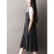 O-NEWE Plus Size Vintage Women Striped Printed Strap Sleeveless Dresses O-NEWE Plus Size Vintage Women Striped Printed Strap Sleeveless Dresses
