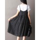 O-NEWE Plus Size Vintage Women Striped Printed Strap Sleeveless Dresses O-NEWE Plus Size Vintage Women Striped Printed Strap Sleeveless Dresses