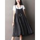O-NEWE Plus Size Vintage Women Striped Printed Strap Sleeveless Dresses O-NEWE Plus Size Vintage Women Striped Printed Strap Sleeveless Dresses