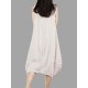 O-Newe Casual Women Solid Sleeveless Pockets Lantern Dress