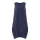 O-Newe Casual Women Solid Sleeveless Pockets Lantern Dress