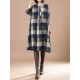 O-Newe Plus Size Women Plaid O-Neck Dress