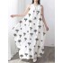 O-neck Sleeveless Printed Women Baggy Maxi Dress