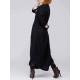 Plus Size Baggy Crew Neck Long Sleeve Patchwork Maxi Dress