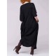 Plus Size Baggy Crew Neck Long Sleeve Patchwork Maxi Dress