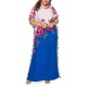 Plus Size Boho Floral Two-tone Batwing Sleeve Maxi Dress