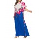 Plus Size Boho Floral Two-tone Batwing Sleeve Maxi Dress