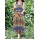 Plus Size Boho Printed Sleeveless Women Long Dress