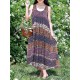 Plus Size Boho Printed Sleeveless Women Long Dress