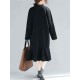 Plus Size Casual Crew Neck A-line Winter Knit Dress