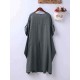 Plus Size Casual Crew Neck Short Sleeve Pockets Baggy Dress