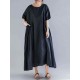 Plus Size Casual Half Sleeve Pleated Maxi Dress